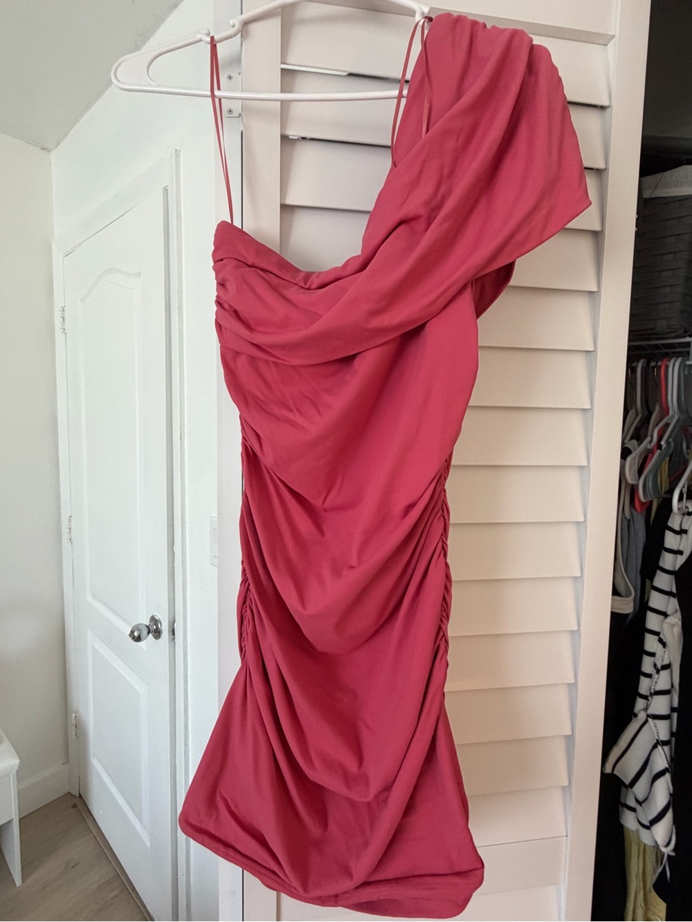 Susana Monaco One-Shoulder Ruched Mini Dress NWT Size Large